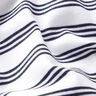 Tela de jersey de algodón Rayas irregulares – blanco/azul marino,  thumbnail number 2