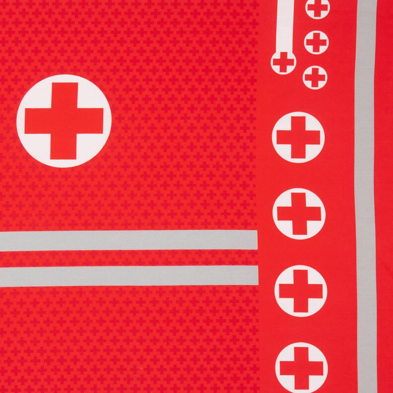 Felpa francesa Panel Convi&eacute;rtete en m&eacute;dico de urgencias | Stoff&Liebe &ndash; rojo/gris plateado,  image number 1