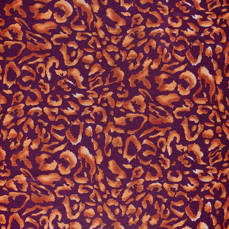 Tela de jersey romaní Estampado leopardo – berenjena/terracotta,  image number 1