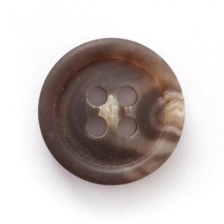 Botón de piel Recycling 4 agujeros  – negro/marrón claro, 