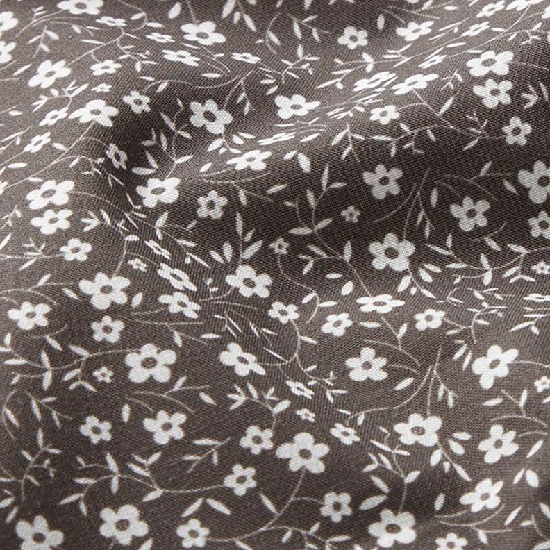 Popelina de algodón Mil flores – marrón oscuro,  image number 2