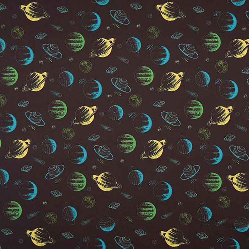 Tejido Softshell Planetas – negro,  image number 1