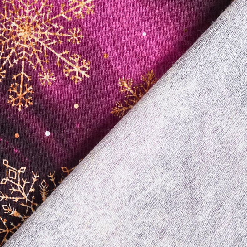 Felpa francesa veraniega Copos de nieve de la Vía Láctea | Glitzerpüppi – berenjena/oro antiguo,  image number 4