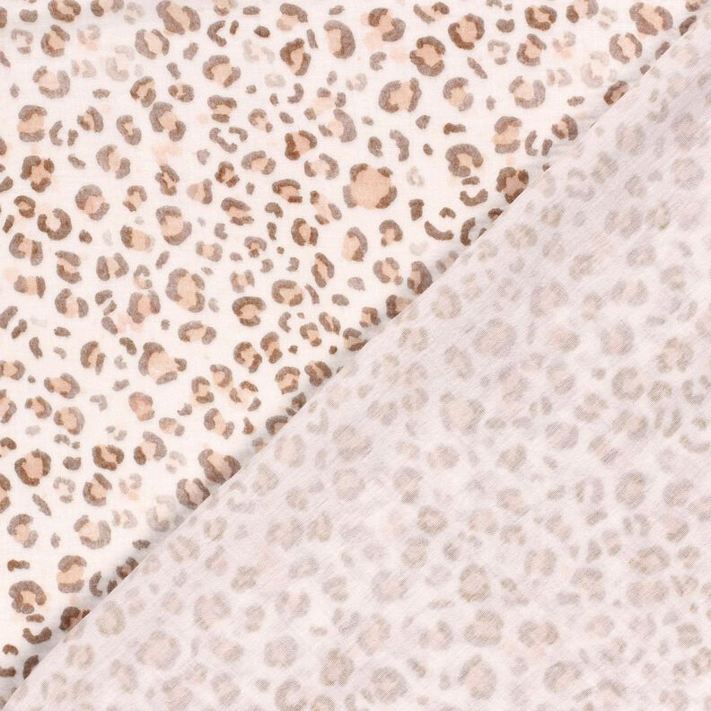 Muselina/doble arruga Acuarela leopardo Impresi&oacute;n digital &ndash; marfil,  image number 4