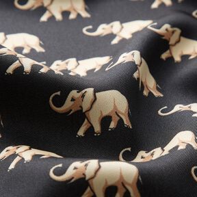 Tela de blusa elefantes – negro, 