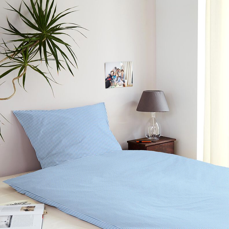 Tela Seersucker Algodón Cuadros tejidos – azul/blanco,  image number 7