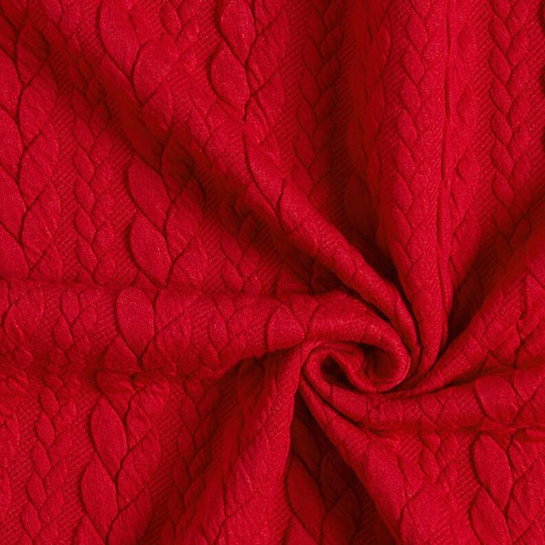 Tela de jersey jacquard Cloqué Punto trenzado – rojo,  image number 3
