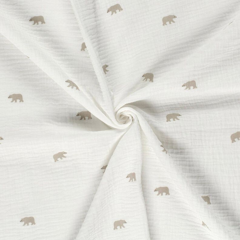 Muselina/doble arruga Oso polar – blanco,  image number 3