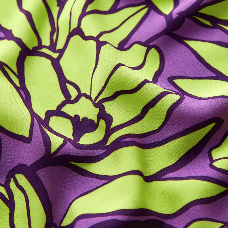 Lenzing Ecovero Inked Bouquet | Nerida Hansen – rojo lila/verde lima,  image number 2