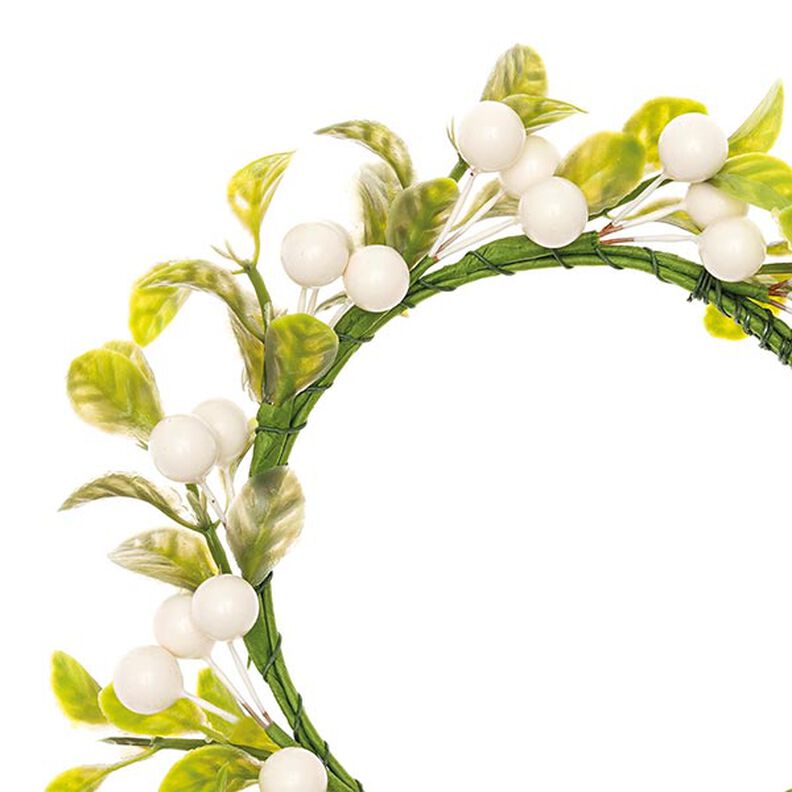 Decoración Guirnalda Floral con bayas [Ø 9 cm/ 16 cm] – blanco/verde,  image number 2
