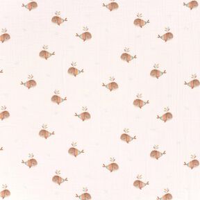 Muselina/doble arruga Ballena rayada Impresión digital – marfil, 