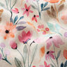 Mezcla lino-algodón acuarela flores primaverales – blanco lana,  thumbnail number 2
