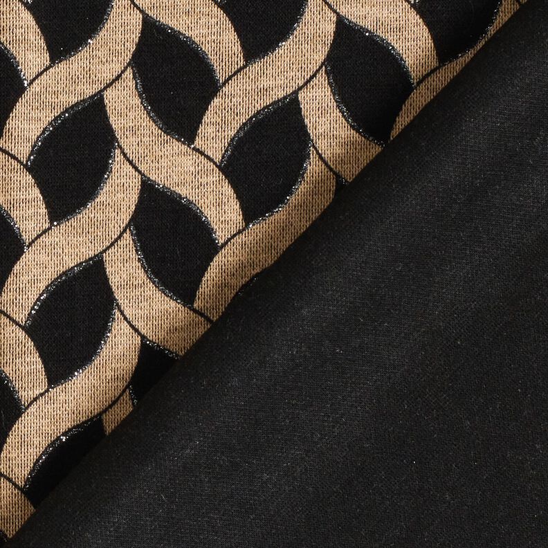 Tela de jersey de viscosa Patrón de brillantina – negro/albaricoque,  image number 4