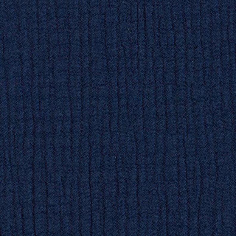 GOTS Muselina de algodón de tres capas – azul noche,  image number 4