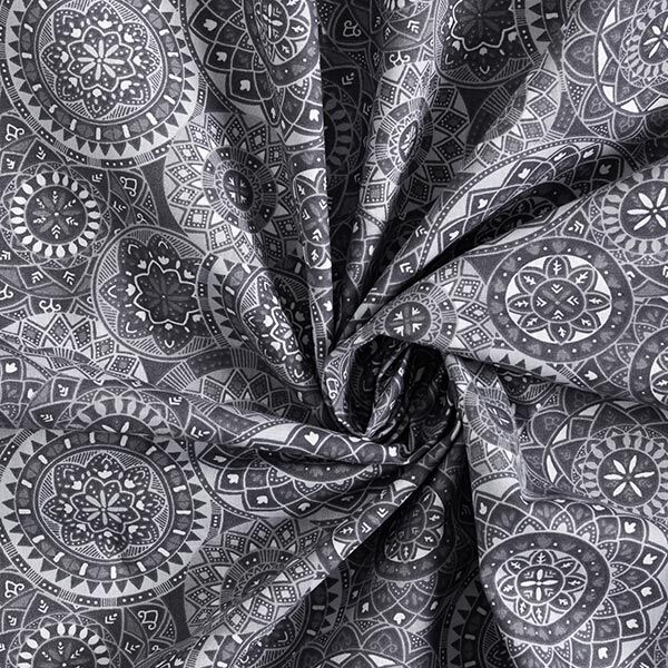 Cretona de algodón Collage de mandala – gris,  image number 3
