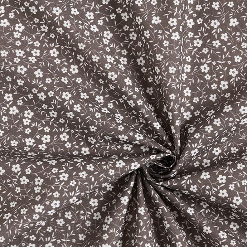 Popelina de algodón Mil flores – marrón oscuro,  image number 3
