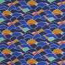 Tela de algodón Cretona Ondas abstractas – azul real/salvia,  thumbnail number 1