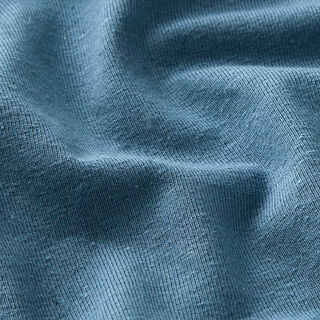 Tela de jersey mezcla de lino y algodón Uni – azul vaquero, 
