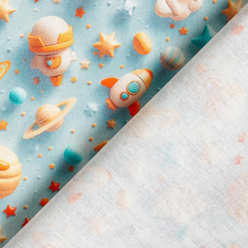 Popelina de algodón Universo Impresión digital – azul claro,  image number 4