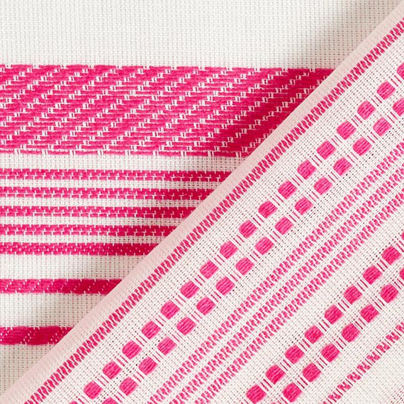 Tela de algodón Rayas bordadas – blanco lana/pink,  image number 4
