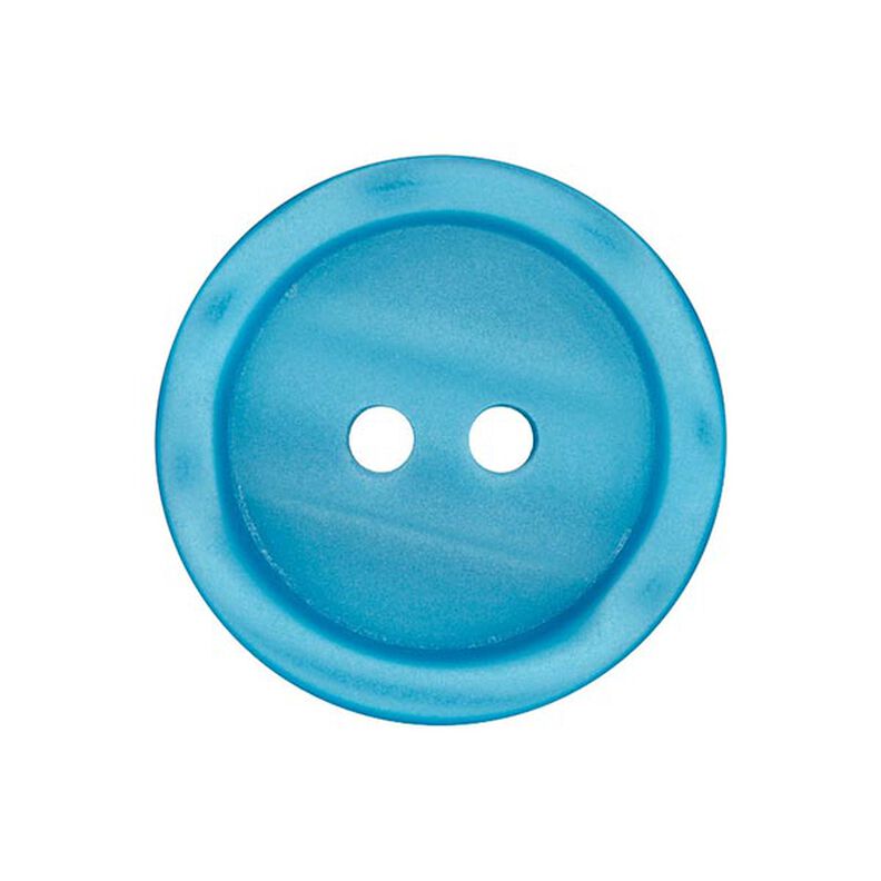 Botón de plástico de 2 agujeros Basic - turquesa,  image number 1