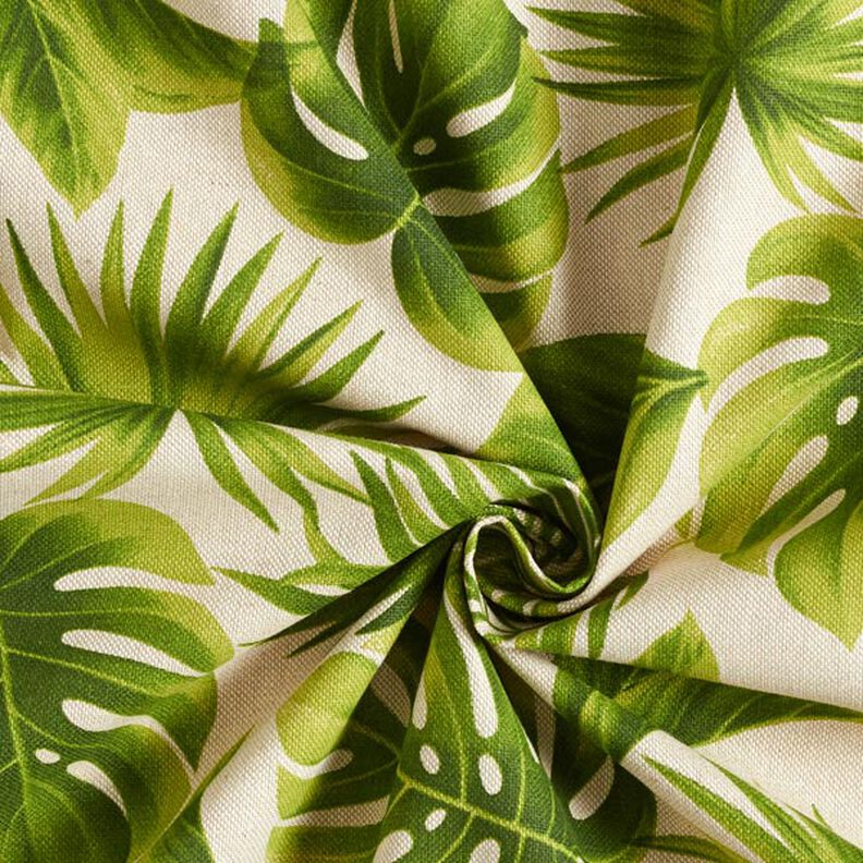 Tela decorativa Panama media hojas de monstera – naturaleza/verde,  image number 3