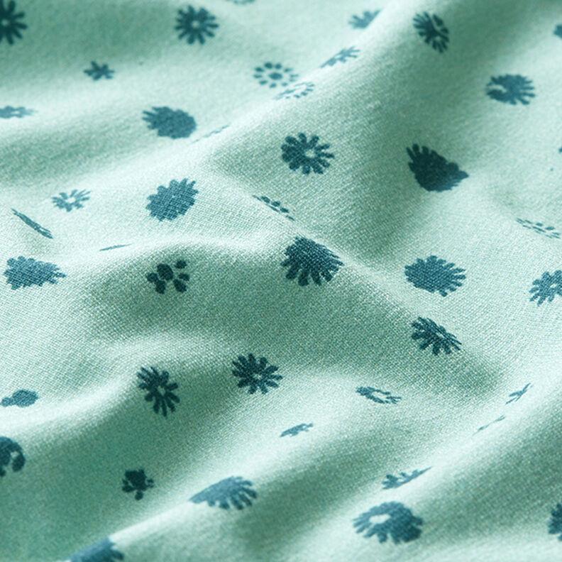GOTS Tela de jersey de algodón Vainas de amapola | Tula – verde pastel/petroleo,  image number 2