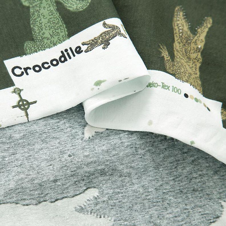 Tela de jersey de algodón Cocodrilo – pino oscuro,  image number 3