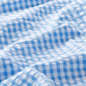 Tela Seersucker Algodón Cuadros tejidos – azul/blanco, 