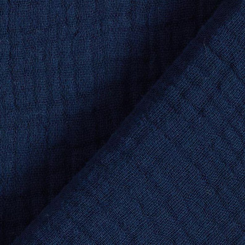 GOTS Muselina de algodón de tres capas – azul noche,  image number 5