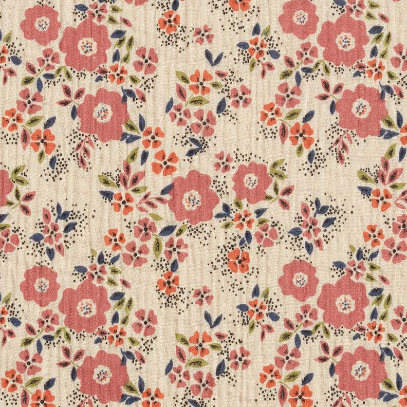 Muselina/doble arruga Mar de flores – marrón claro,  image number 1