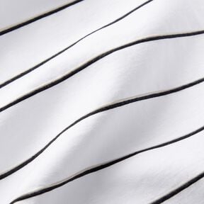 Mezcla de algodón rayas anchas – blanco/negro, 