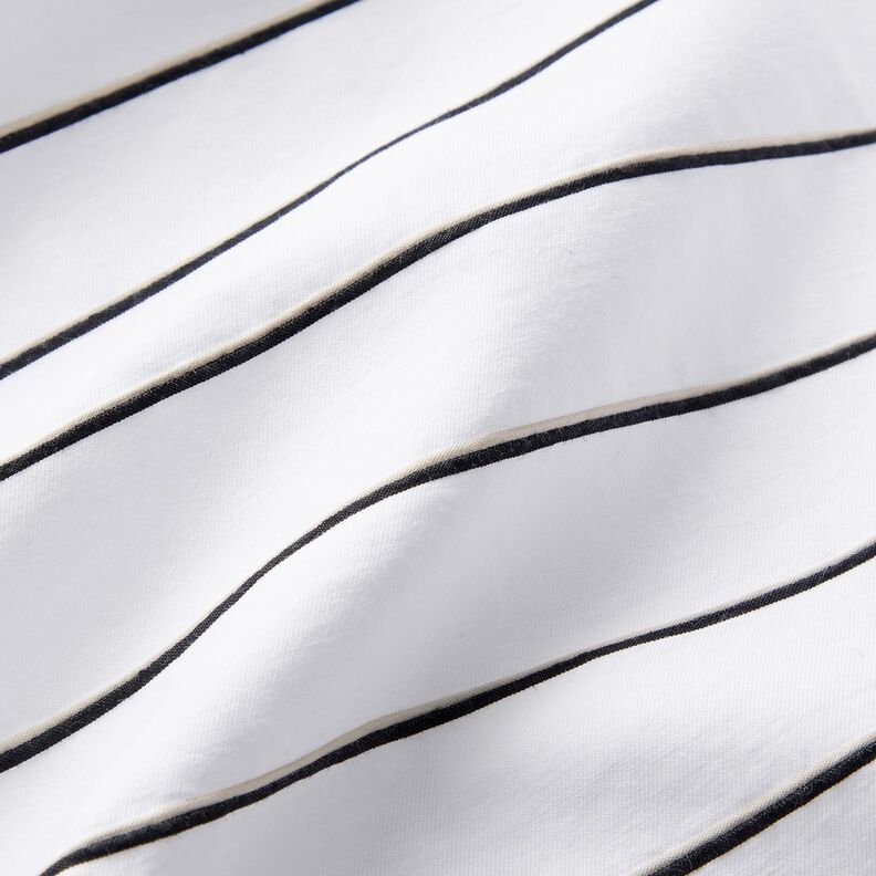 Mezcla de algodón rayas anchas – blanco/negro,  image number 2