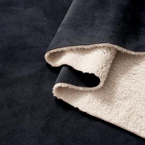 Terciopelo con forro de piel de sherpa – negro, 