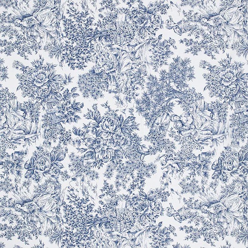 Tela decorativa Lona Romántico – blanco/azul,  image number 1