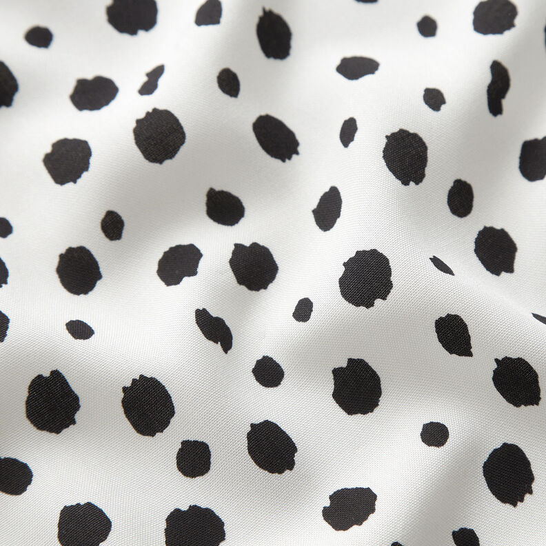 Tela de viscosa con puntos irregulares – blanco/negro,  image number 2