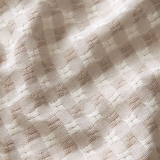 Tela de algodón con estructura a cuadros – blanco/anacardo, 