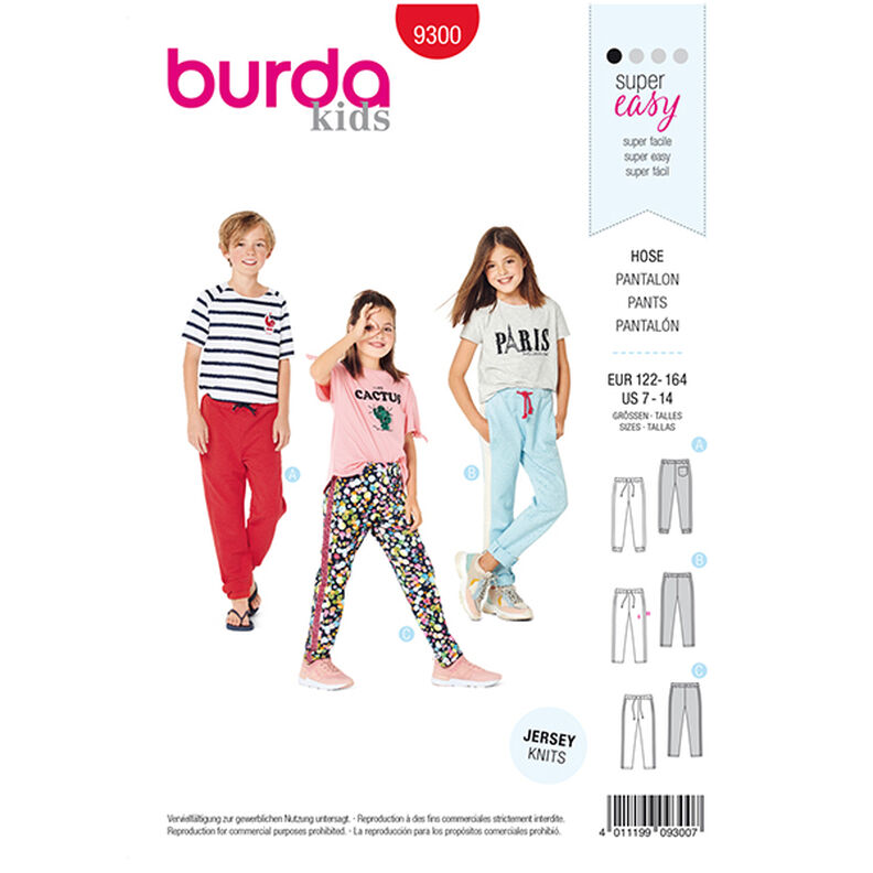Pantalones deportivos, Burda 9300 | 122 - 164,  image number 1