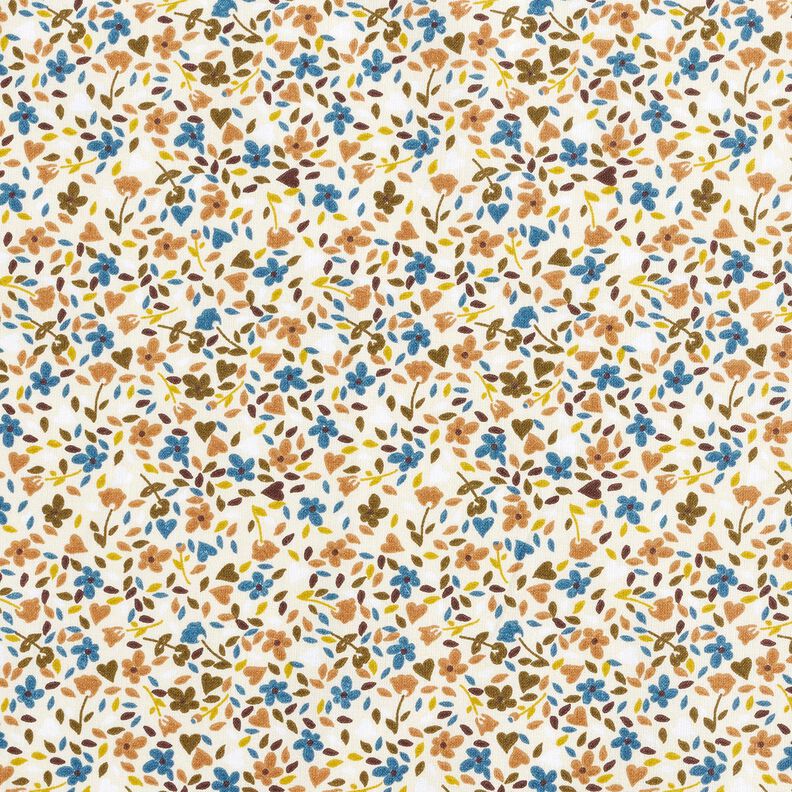 Tela de algodón Cretona Flores dispersas – beige claro/marrón claro,  image number 1