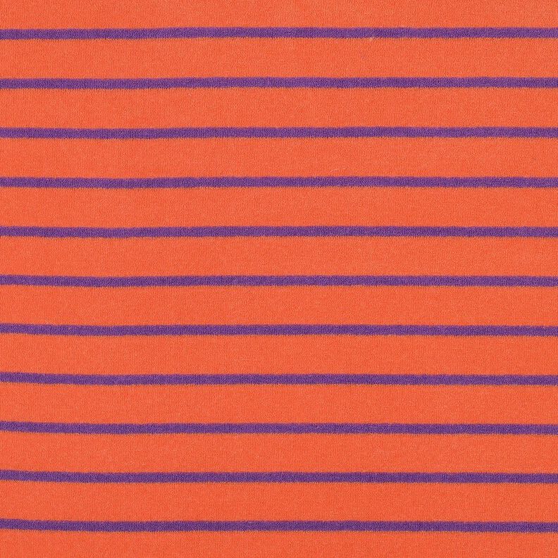 Jersey de rizo Rayas | Poppy Fabrics &ndash; naranja/rojo lila,  image number 1