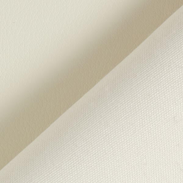 Tela de tapicería imitación de piel apariencia natural – blanco lana – Muestra,  image number 3