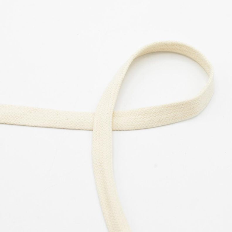 Cordón plano Sudadera Algodón [15 mm] – blanco lana,  image number 1