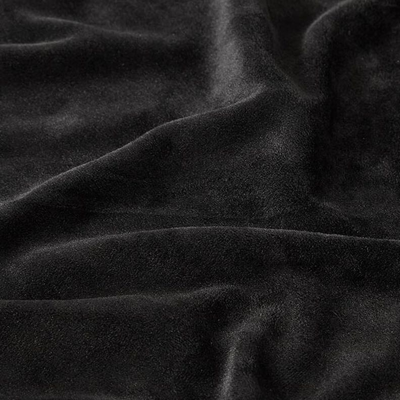 Terciopelo Stretch Tela de niqui – negro,  image number 2