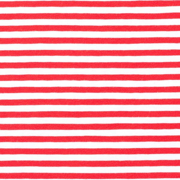 Tela de jersey de algodón Rayas delgadas – rojo/blanco,  image number 1