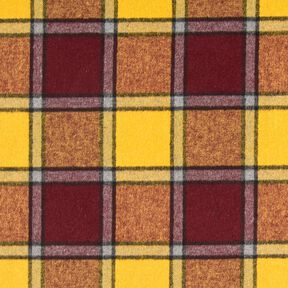 Tela para abrigos Cuadros rugosos &ndash; burdeos/amarillo curry, 