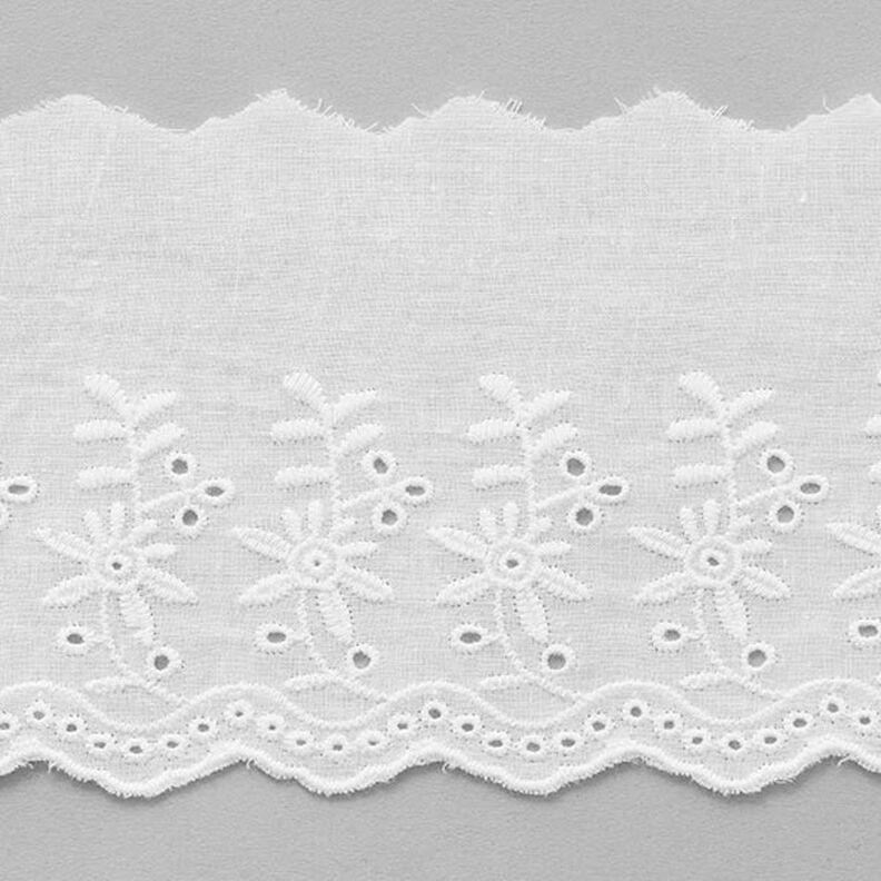 Cinta de encaje Flores festoneada [ 9 cm ] – blanco,  image number 1