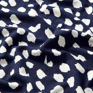 Tela de jersey de viscosa Puntos de leopardo – azul marino/blanco | Retazo 50cm, 