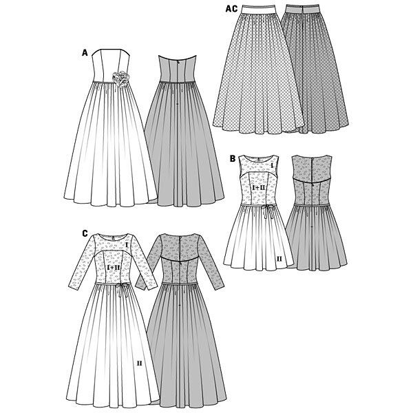 Vestido de novia / de corpiño / falda, Burda 6776,  image number 3