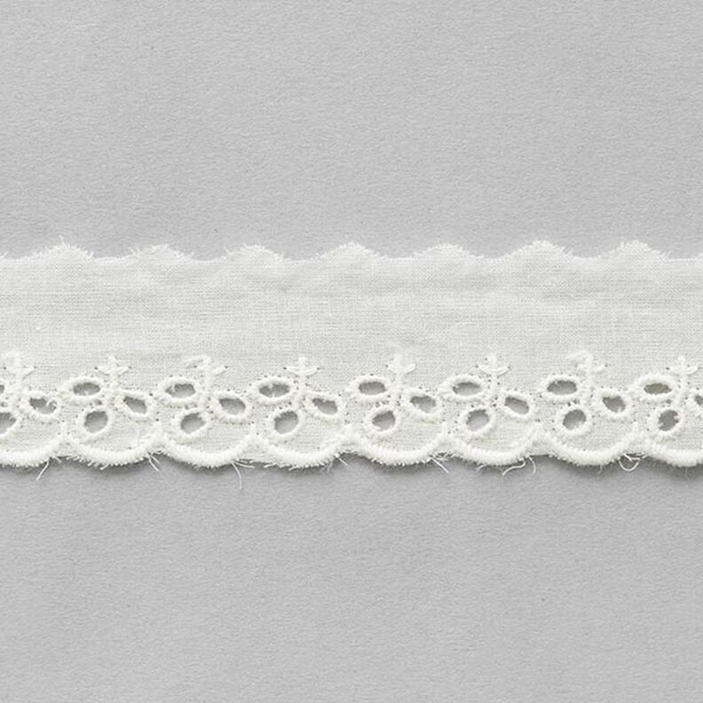 Cinta de encaje Hojas festoneada [ 30 mm ] – blanco lana,  image number 2