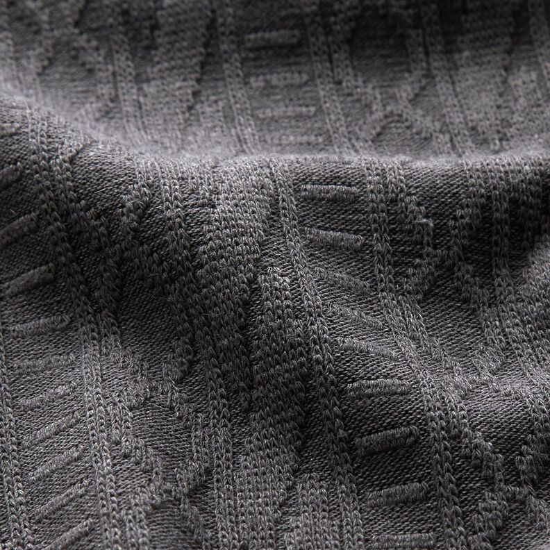 Jersey jacquard Rayas decoradas en mezcla de algodón – gris oscuro,  image number 2